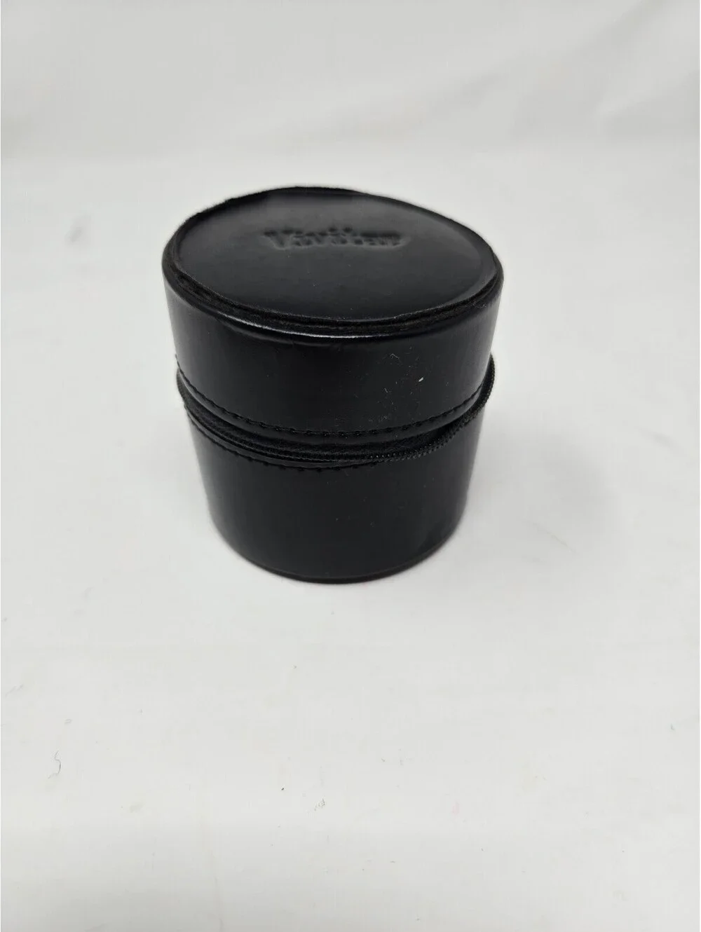 Vintage Vivitar Black Faux Leather Camera Lens Case / Protective Cap